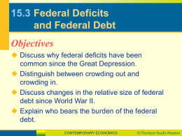 15.3 Federal Deficits and Federal Debt