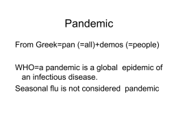 Professor Hans Wigzell, Pandemics in a truly globalized environment