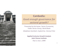 Cambodia: Economic Outlook