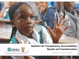 Statistics for Transparency, Accountability, Results and Transformation