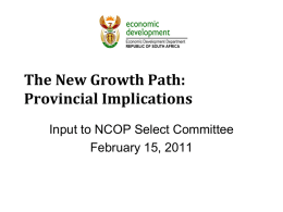 The Growth Path: Provincial Implications