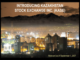 KASE Standard Presentation dated September 1, 2007