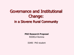 Governance and Institutional Change in a Slovene Rural Community