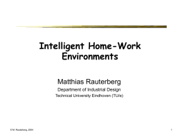 Intelligent Work Environment - Eindhoven University of Technology