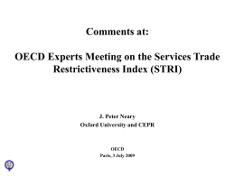 OECD Experts Meeting on the Services Trade Restrictiveness Index