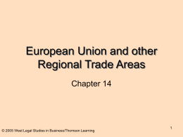 European Union and the Development of Trade Areas