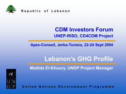 Lebanon`s GHG Profile