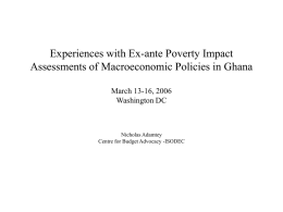 Experiences with Ex-ante Poverty Impact Assessments of