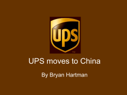 UPS moves to China