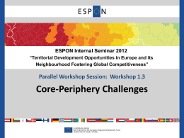 Workshop 1.3 Core-Periphery Challenges - GEOSPECS