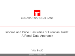 Income and Price Elasticities of Croatian Trade: A Panel Data