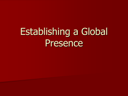 Establishing a Global Presence
