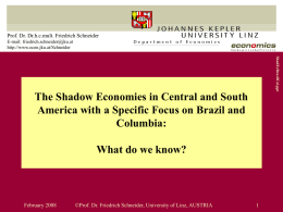 3. Empirical Estimates of the Size of the 21 Shadow Economies