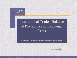 The Balance of Payments and Exchange Rates