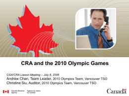 The CRA 2010 Olympics Team