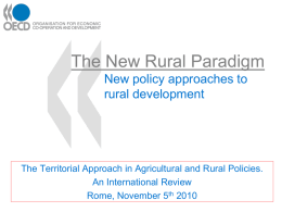 The New Rural Paradigm - Biocultural Diversity and Territories