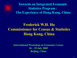 Towards an Integrated Economic Statistics Program:The experience