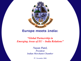 Indo - EU Partnership Nayan Patel