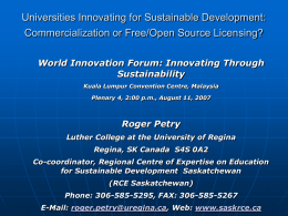 Universities Innovating for Sustainable Development