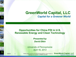presentation slides - GreenWorld Capital, LLC