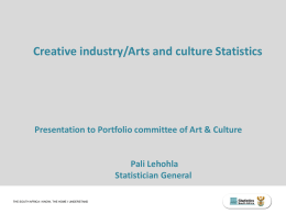 Creative Industry/Arts and Culture Statistics