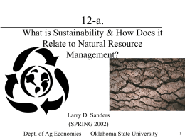 Sustainable? - Department of Agricultural Economics