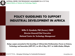policy guidelines to support industrial development in africa