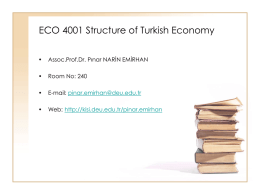 ECN 405 The Structure of Turkish Economy