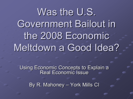 The 2008 Economic Meltdown