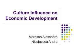 Culture Influence on Economic Development