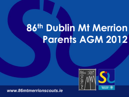 Parents AGM Presentation 2012