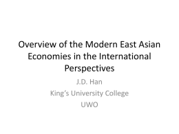 Overview of the Modern East Asian Economies in the International