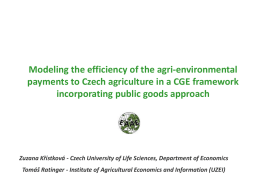 Modeling the efficiency of the agri-environmental payments to Czech