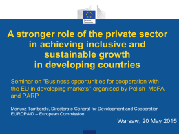A stronger role of the private sector in achieving inclusive and