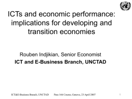 ICTs and Economic Performance: Implications for Developing and