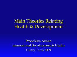 Theories Relating Health & Development