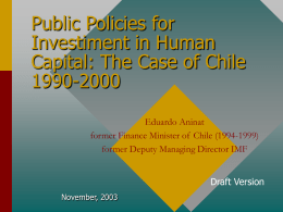 Public Policies for Investiment in Human Capital: The Case of Chile