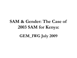 SAM & Gender: The Case of 2003 SAM for Kenya