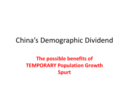 Lecture 7d -- Demographic Dividend in China