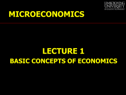 BASIC CONCEPTS OF ECONOMICS