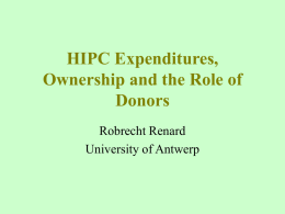 HIPC Expenditures, Ownership and the Role of Donors