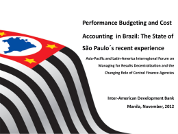 Performance Budgeting and Cost Accounting in Brazil
