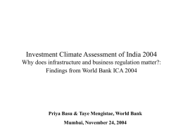 Priya Basu & Taye Mengistae, World Bank Mumbai, November 24