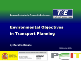 Environmental Objectives in Transport Plans
