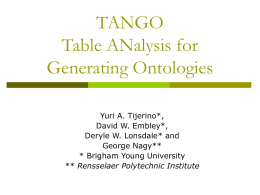 Ontology Generation from Tables - Tango