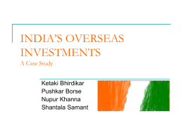 INDIA`S OVERSEAS INVESTMENTS