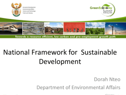 DEA-NFSD-Plenary 5 DORAH - Department of Environmental Affairs
