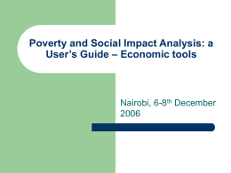 Poverty and Social Impact Analysis – Economic tools