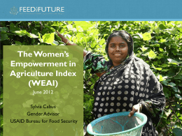 The Women`s Empowerment in Agriculture Index