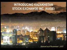 KASE Standard Presentation dated November 1, 2007